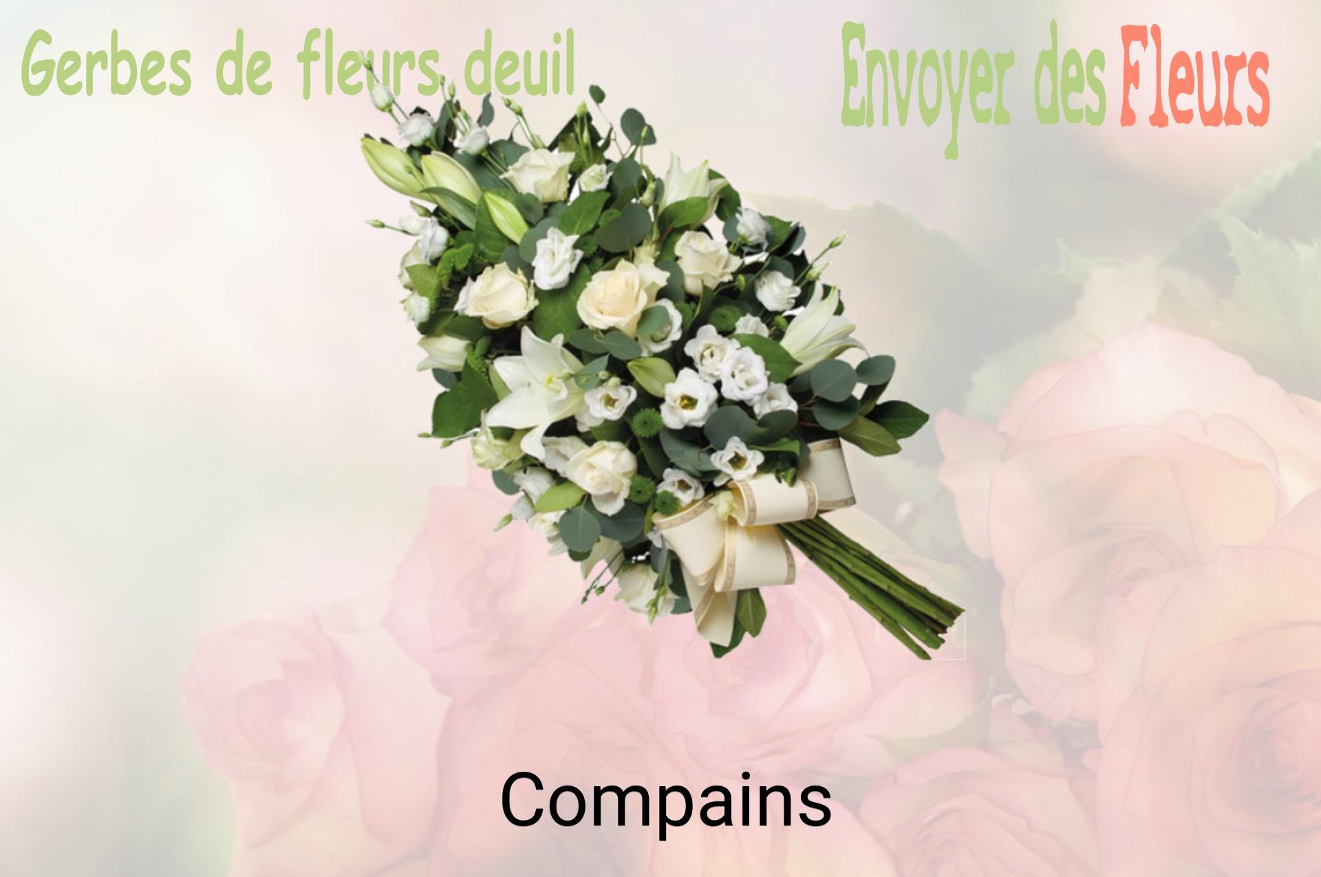 Gerbe de fleurs de deuil livrée à Compains